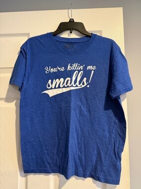 Crazy Dog T-Shirts Royal Blue Graphic Tee with White Slogan